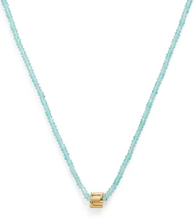 Suzanne Kalan Yellow Gold And Apatite Infinite Beaded Necklace In Brown