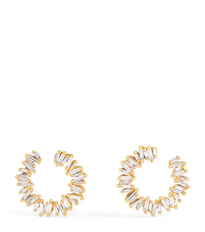 Suzanne Kalan Yellow Gold And Diamond Classic Cluster Stud Earrings