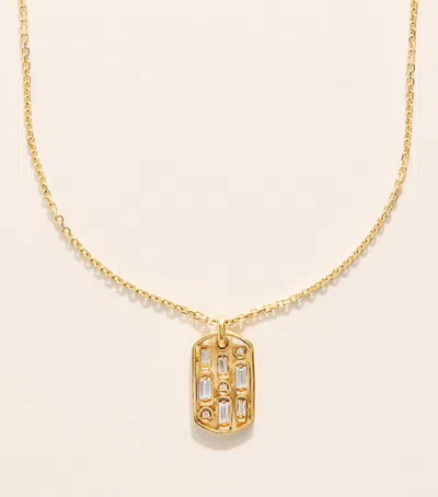 Suzanne Kalan White Gold And Diamond Dog Tag Pendant Necklace