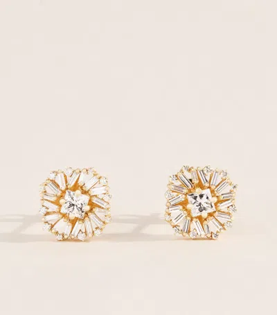 Suzanne Kalan Rose Gold And Diamond Flower Stud Earrings In Transparent