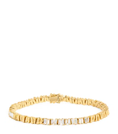 Suzanne Kalan Yellow Gold And Diamond Golden Age Tennis Bracelet