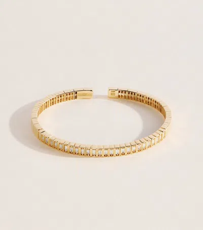 Suzanne Kalan Yellow Gold And Diamond Inlay Bangle