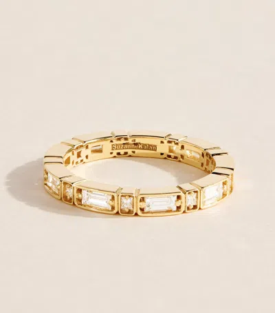 Suzanne Kalan Yellow Gold And Diamond Inlay Eternity Ring