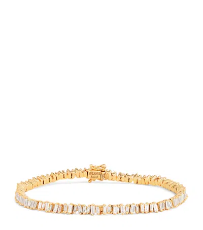 Suzanne Kalan Yellow Gold And Diamond Mini Tennis Bracelet