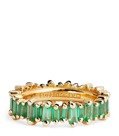 Suzanne Kalan Yellow Gold And Emerald Bold Eternity Ring