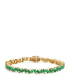 Suzanne Kalan Yellow Gold And Emerald Firework Frenzy Tennis Bracelet In Gold