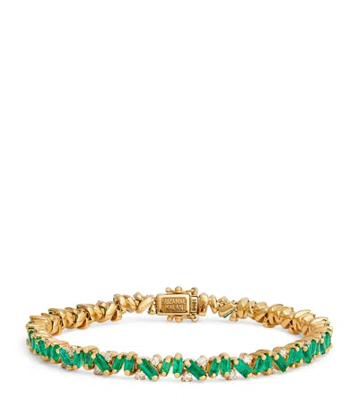 Suzanne Kalan Yellow Gold And Emerald Firework Frenzy Tennis Bracelet