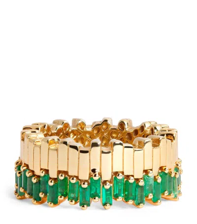 Suzanne Kalan Yellow Gold And Emerald Golden Age Eternity Ring