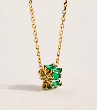 Suzanne Kalan Yellow Gold And Emerald Infinite Pendant Necklace