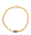 Suzanne Kalan Yellow Gold And Rainbow Sapphire Block-chain Bracelet In Gold