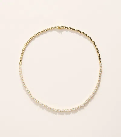 Suzanne Kalan Yellow Gold And Round Diamond Deco Tennis Necklace