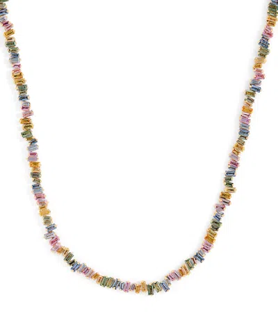 Suzanne Kalan Yellow Gold And Sapphire Bold Tennis Necklace