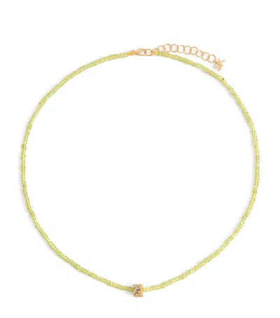 Suzanne Kalan Yellow Gold, Diamond And Chrysoberyl Infinite Beaded Necklace