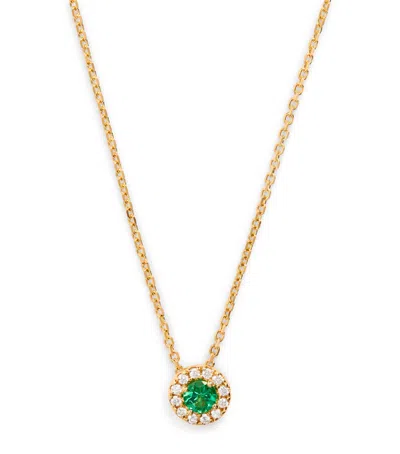 Suzanne Kalan Yellow Gold, Diamond And Emerald Bold Necklace