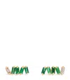 Suzanne Kalan Yellow Gold, Diamond And Emerald Bold Stud Earrings In Gold