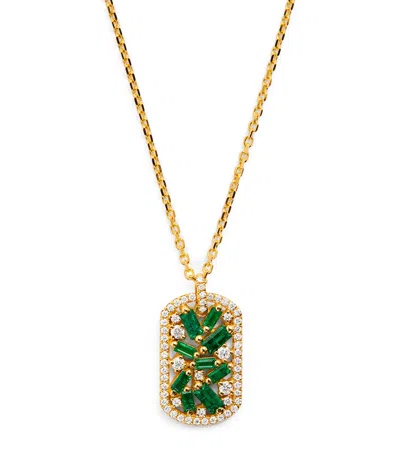 Suzanne Kalan Yellow Gold, Diamond And Emerald Frenzy Necklace