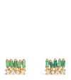 Suzanne Kalan Yellow Gold, Diamond And Emerald Short Stack Stud Earrings In Green