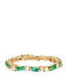 Suzanne Kalan Yellow Gold, Diamond And Emerald Thin Mix Eternity Ring In Green