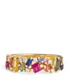 Suzanne Kalan Yellow Gold, Diamond And Rainbow Sapphire La Fantasie Half-band Ring In Multi