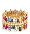 Suzanne Kalan Yellow Gold, Diamond And Sapphire Shimmer Eternity Ring In Gold