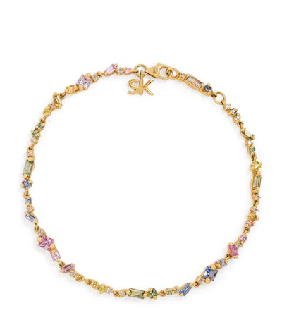 Suzanne Kalan Yellow Gold, White Diamond And Pastel Sapphire La Fantaisie Bracelet