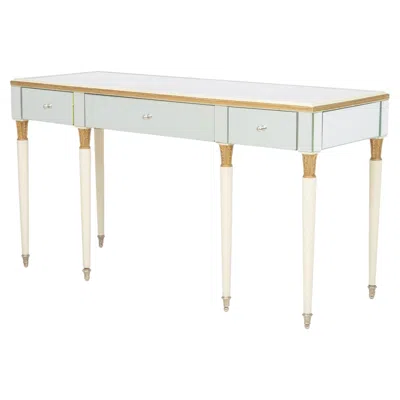 Pre-owned Suzanne Kasler For Hickory Chair Company Mirrored Vanity Table In Brown