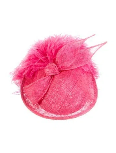 Pre-owned Suzanne Ostrich Feather Fascinator In Pink
