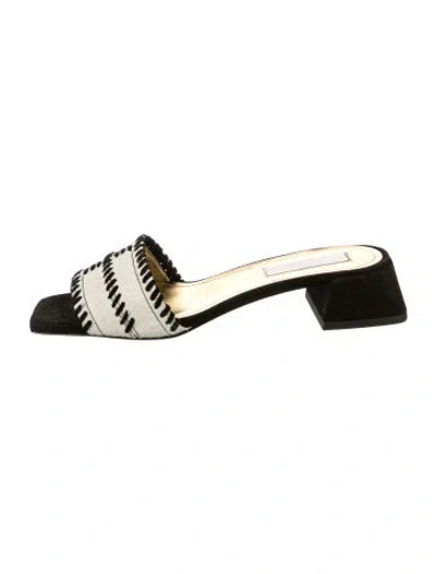Pre-owned Suzanne Rae Animal Print Whipstitch Trim Slides In Neutral