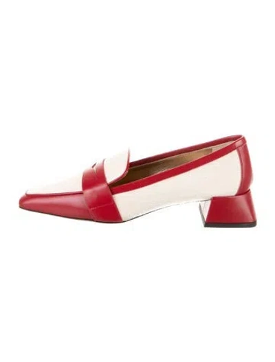 Pre-owned Suzanne Rae Canvas Colorblock Pattern Loafers In Neutral