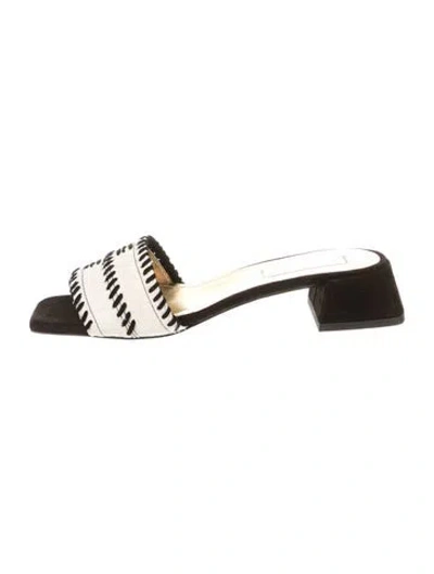 Pre-owned Suzanne Rae Canvas Whipstitch Trim Slides In Black