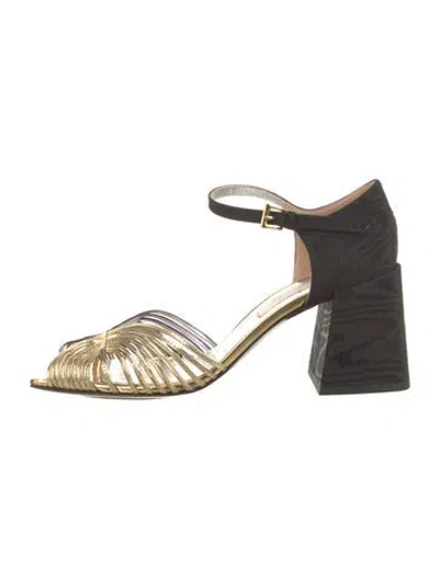 Pre-owned Suzanne Rae Colorblock Pattern D'orsay Pumps In Black