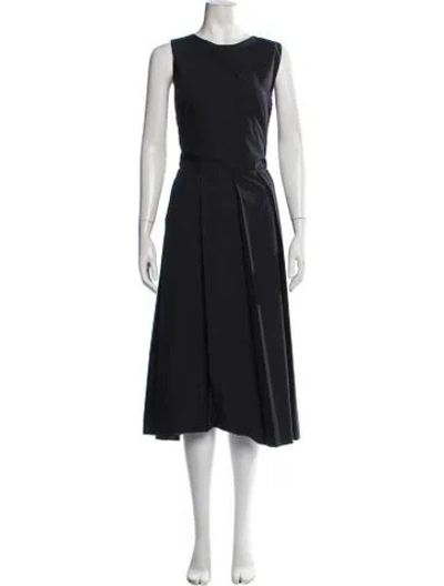 Pre-owned Suzanne Rae Crew Neck Midi Length Dress In Black