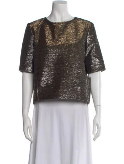 Pre-owned Suzanne Rae Crew Neck Short Sleeve Top In Black