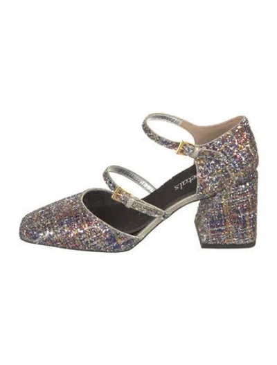 Pre-owned Suzanne Rae Glitter D'orsay Pumps In Multi