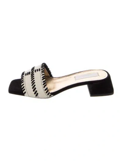 Pre-owned Suzanne Rae Graphic Print Slides In Black