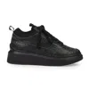 Suzanne Rae Green Lace Up W/ Neoprene Sneakers In Black