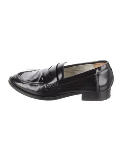 Pre-owned Suzanne Rae Leather Loafers In Black