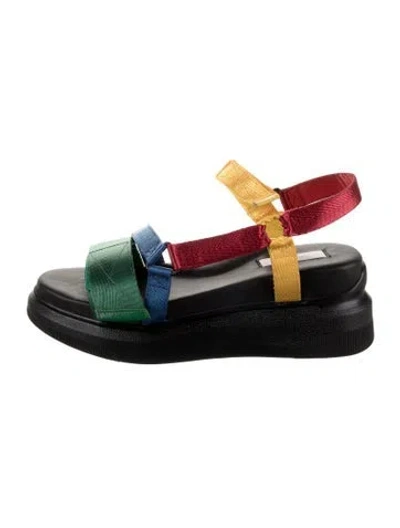 Pre-owned Suzanne Rae Leather Printed Sandals In Multi