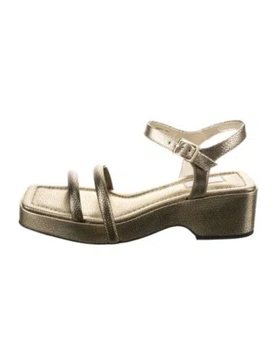 Pre-owned Suzanne Rae Leather Sandals W/ Tags In Gold