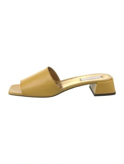 Pre-owned Suzanne Rae Leather Slides In Yellow