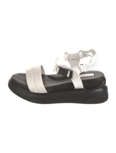 Pre-owned Suzanne Rae Nylon Colorblock Pattern Espadrilles In White