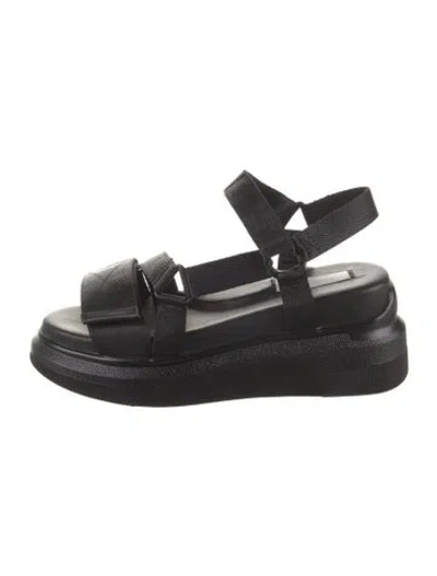 Pre-owned Suzanne Rae Nylon Slingback Sandals In Black