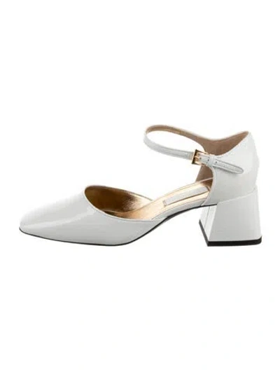 Pre-owned Suzanne Rae Patent Leather D'orsay Pumps In White