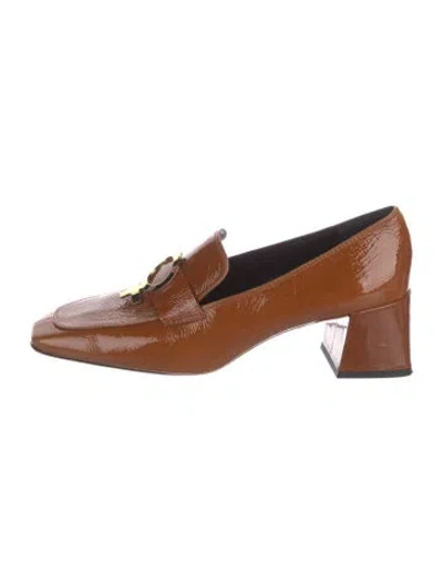 Pre-owned Suzanne Rae Patent Leather Pumps In Brown
