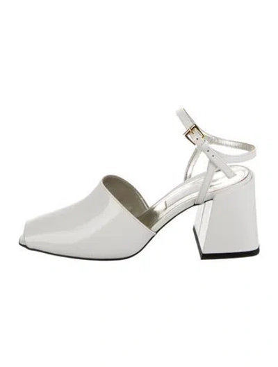 Pre-owned Suzanne Rae Patent Leather Pumps In White