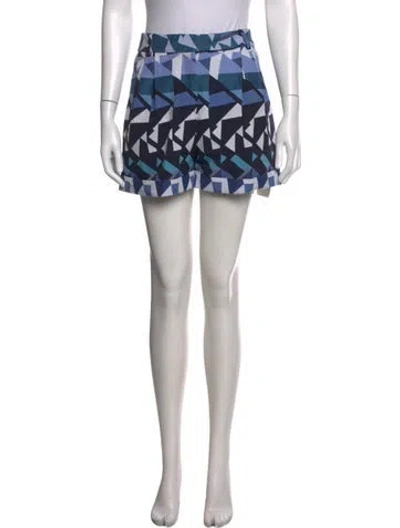 Pre-owned Suzanne Rae Printed Mini Shorts In Blue