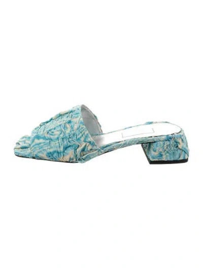 Pre-owned Suzanne Rae Printed Slides In Blue