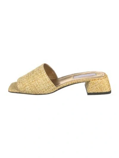 Pre-owned Suzanne Rae Straw Slides In Yellow