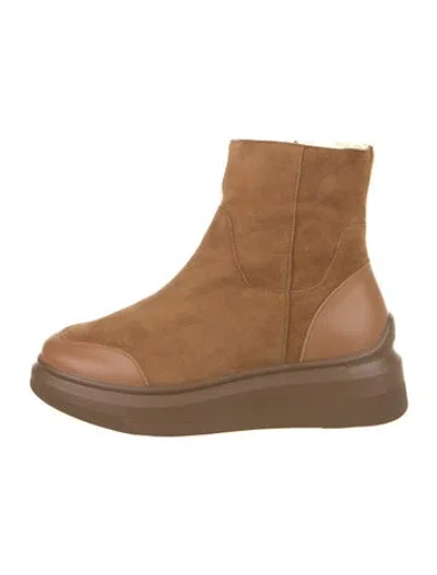 Pre-owned Suzanne Rae Suede Chelsea Boots In Brown