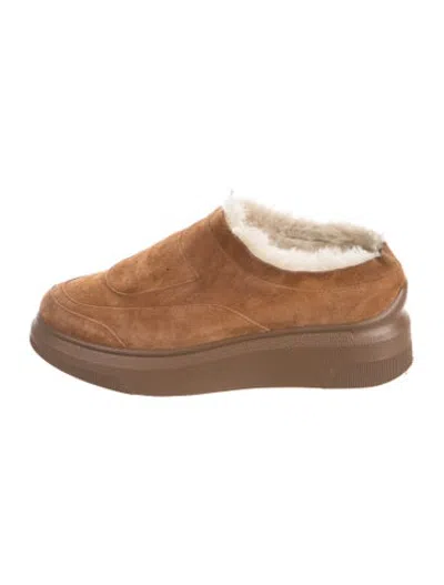Pre-owned Suzanne Rae Suede Mules In Brown
